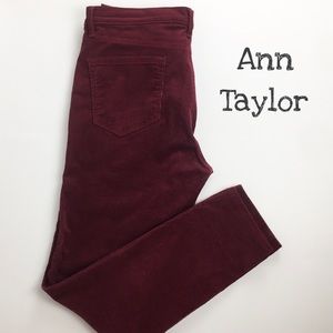 Ann Taylor LOFT Red Wine Modern Skinny Corduroy